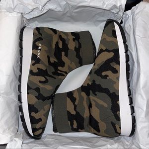 Prada Camo hightop knit sneaker